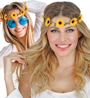 Blumen Haarband für Damen und Hippies mit Sonnenblumen