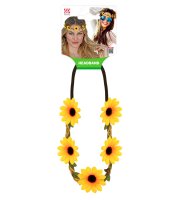 Blumen Haarband für Damen und Hippies mit Sonnenblumen