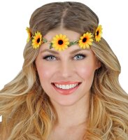 Blumen Haarband für Damen und Hippies mit Sonnenblumen