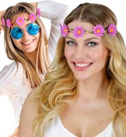 Blumen Haarband für Hippies mit Blüten in lila...
