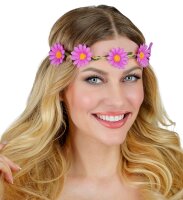Blumen Haarband für Hippies mit Blüten in lila violett