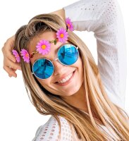 Blumen Haarband für Hippies mit Blüten in lila violett