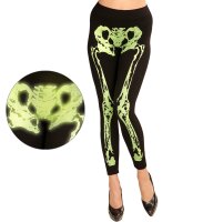 Leggings mit Skelett in grün