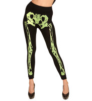 Leggings mit Skelett in grün