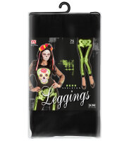 Leggings mit Skelett in grün