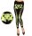 Leggings mit Skelett in grün