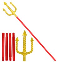 Riesen Dreizack 137 cm gewunden in gold für Teufel