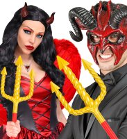 Riesen Dreizack 137 cm gewunden in gold für Teufel