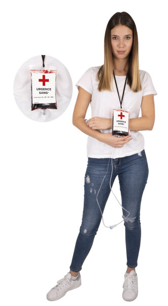 Blutkonserve zu Halloween mit Beutel und Schlauch 250ml