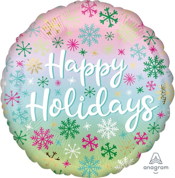 Happy Holidays Folienballon 43cm