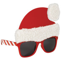 Brille als Spaßbrille mit Weihnachtsmann Mütze