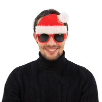 Brille als Spaßbrille mit Weihnachtsmann Mütze