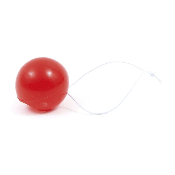 6 Rote Clown Nasen mit Gummiband