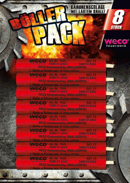 Weco Böllerpack 8 Kanonenschläge im Blister