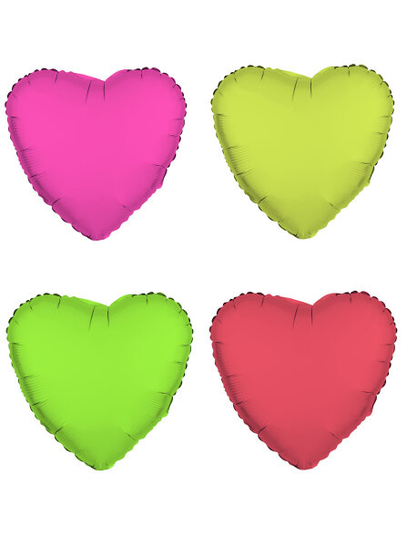 Neon Folienballon Herzballon als Herz 43cm
