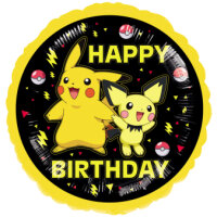 Folienballon Happy Birthday Pokemon Pikachu 43cm