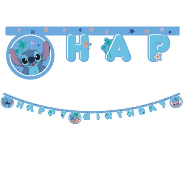 Stitch & Angel Happy Birthday Papier Girlande zum Geburtstag