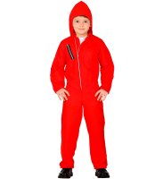 Kinderkostüm roter Overall für Bankräuber