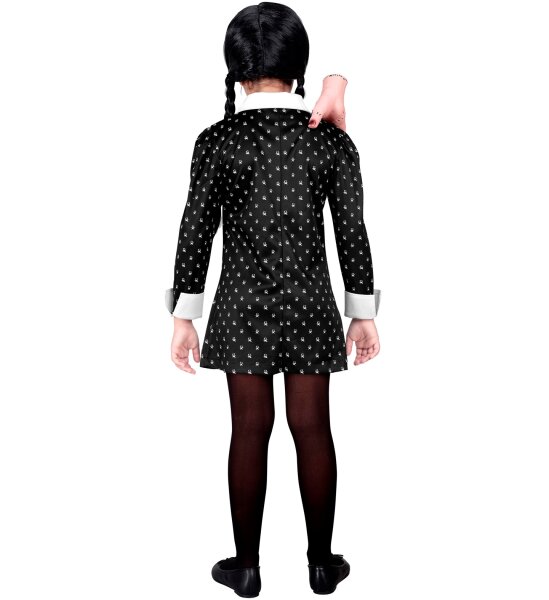 Schwarzes Kleid als Kinderkostüm für Wednesday