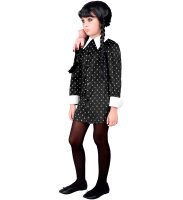 Schwarzes Kleid als Kinderkostüm für Wednesday