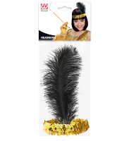 20 er Jahre Charleston Stirnband mit Feder in gold