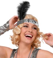 20 er Jahre Charleston Stirnband mit Feder in silber
