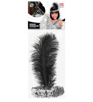 20 er Jahre Charleston Stirnband mit Feder in silber