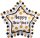 Riesen Folienballon Stern Happy New Year 76cm