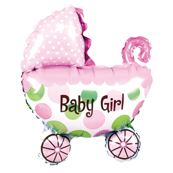 Kinderwagen mit dem Schriftzug Baby Girl Folienballon 80cm