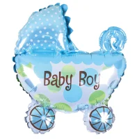 Kinderwagen mit dem Schriftzug Baby Boy Folienballon 80cm