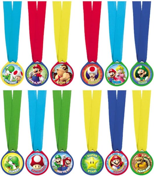 12 Super Mario Medaillen für Gewinner