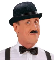 Hohe Melone Bowler Hut in schwarz für die 20 er Jahre Party