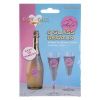 6 Aufkleber It´s a Girl für Gläser zur...