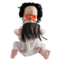 Halloween Horror Puppe mit 2 Gesichtern Licht und Sound