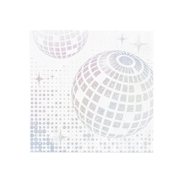 10 edle Disco Party Servietten holografisch
