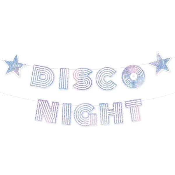 Edler Disco Night Party Banner 1,82 m holografisch