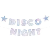 Edler Disco Night Party Banner 1,82 m holografisch
