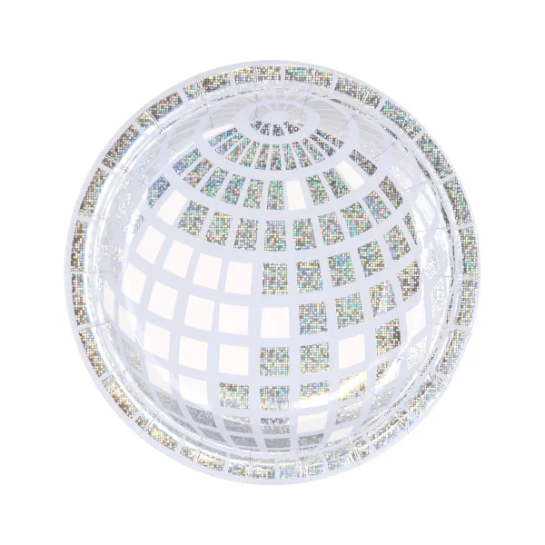 6 Disco Night Party Pappteller 18cm Einweg