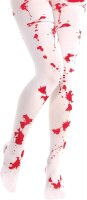 Strümpfe bzw. Strumpfhose in weiss mit Blut