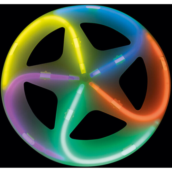 Knicklicht Frisbee in bunten Neon Farben