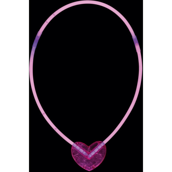Knicklicht Halskette mit Herz in pink