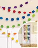 Türvorhang als Punkte Girlande Regenbogen bunt