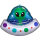 Folienballon Alien im Raumschiff holografisch