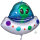 Folienballon Alien im Raumschiff holografisch