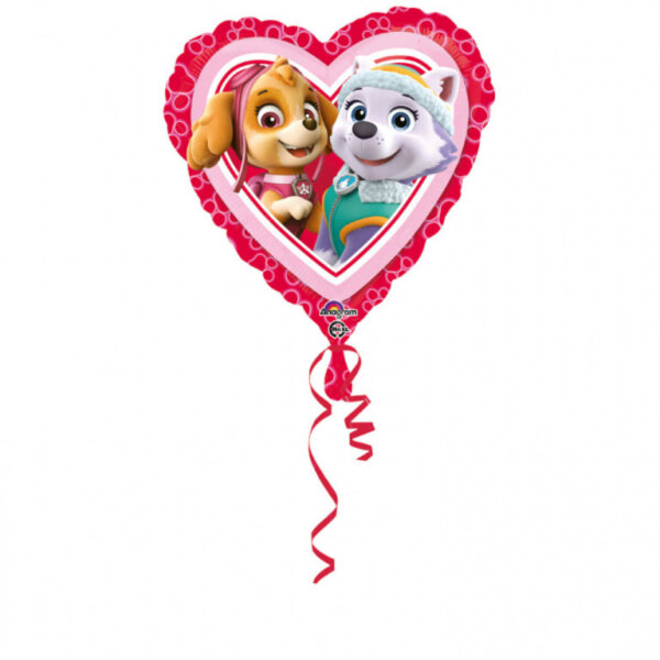 Herz Folienballon Skye und Everest Paw Patrol 43cm