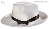 Samt Gangster Hut weiss