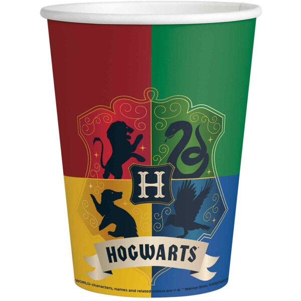8 Hogwarts Harry Potter Trinkbecher Pappe 250ml