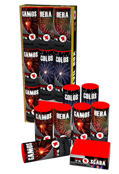 Yellow Devil Box Silvester Leucht Feuerwerk Sortiment