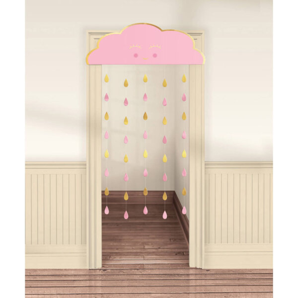 Türvorhang Girlande Oh Baby Girl Papier pink