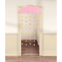 Türvorhang Girlande Oh Baby Girl Papier pink